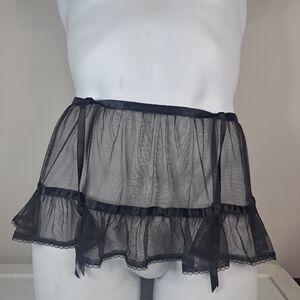 Victoria's Secret Garter Belt Black Mesh Size Large